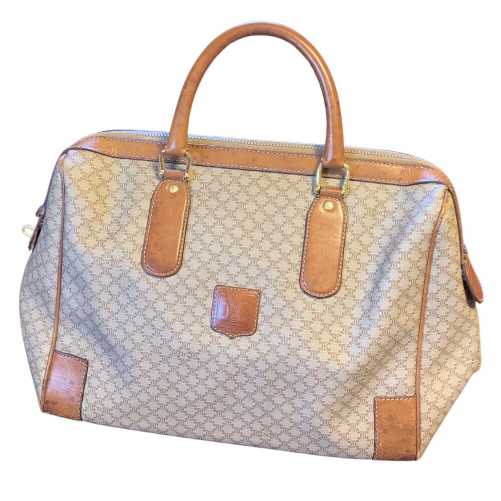 CELINE Triumph Monogram Canvas Boston Bag